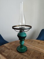 Petroleum Lamp Made of Malachite Glass