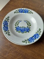 Régi kék rózsás falitányér