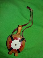 Régi apró utazó szuvenírboltos fali fa kulacs VESZPRÉM 9 x 5 cm a képek szerint