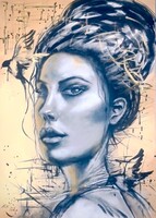 Pető Csenge+Néma vallomás70*50 modern festmény