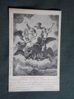 Képeslap,művészet,Rafael,Ezekiel látomása festmény,Divald Károly Bp. kiadás,1916-