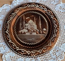 Réz Falitányér akasztoval ellátott