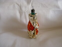 RÉGI ÜVEG KARÁCSONYFADÍSZ - "ZENÉLŐ MACI"!