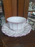 Alt Wien 1811-22,Biedermeier Fischer Reichenbach Kézi Festett,Vastag Porcelán Csésze Szett.