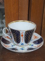 Alt Wien 1852-59,Biedermeier Christian Fischer Kézi Festett,Aranyozott,Vastag Porcelán Csésze Szett.