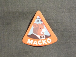 Sajt címke,Pécs tejüzem,Mackó ömlesztett sajt, 1.50 Ft-