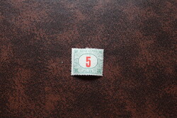 1915 Pirosszámú zöld portó 5 f *  Kat: 150 Ft