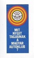 J:04 Magyar autóklub klub reklám prospektus 80-as évek, több oldalas hajtogatott!