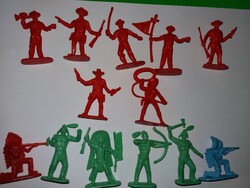 Retro TIMPO TOYWAY műanyag játékkatonák INDIÁN COWBOY WESTERN  13 db egybe a képek szerint