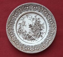 Staffordshire Ironstone Tableware angol jelenetes barna porcelán kistányér süteményes tányér