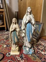 2 db. nagyon régi Szűz Mária gipsz szobor - kegytárgy