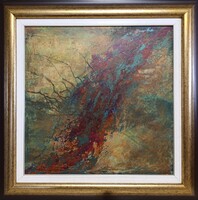 TIBRI Alkotóműhely: Csend - keretezve 65x65cm - alkotás: 50x50cm - B26/703