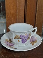 Alt Wien Chodau Karlsbad 1860 Portheim & Sohn Kézi Festett,Aranyozott Vastag Porcelán Csésze Szett.