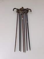 Antik sétapálca tartó fali sárgaréz öntvény klasszicista bot sétabot 352 6199