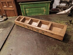 UNION cérnatartó rekesz, régi zsatócsbolti reklám tároló, tiszta fa, kezelt állapot