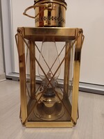 Hatalmas réz hajólámpás, állítható kanócos petróleumlámpa/ viharlámpa 38 cm magas