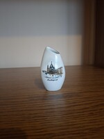 Aquincumi porcelán emlék váza. Budapest. 10 cm. Hibátlan. Jelzett