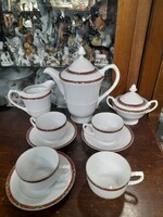 Német,Germany,Arzberg,Carl Schumann 1918-1929,Kézi Festett,Aranyozott Porcelán Teás-Kávés Készlet.