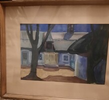 Sopron Gáspárdy Sándor akvarell festmény