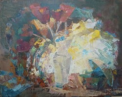 SZILVÁSSY PÁL ABSZTRAKT VIRÁGCSENDÉLET