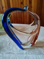 Frantisek Zemek  üveg kínáló kosár nagy méretű 20 cm magas