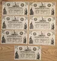 Kossuth 1 dollar serial number tracking UNC 7 pieces