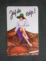 Kártyanaptár,Békésszentandrás szőnyeggyár,női modell,1973  ,sérült,
