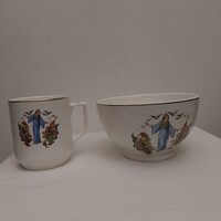 Rare granite snow-white ceramic children's set