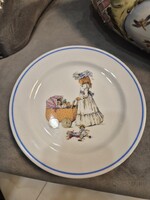 Zsolnay babás mesefigurás gyerek tányér