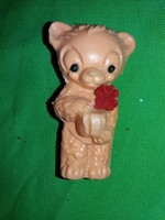 Antik trafikáru magyar bazáráru pici extrém ritka MACKÓ LÓHERÉVEL 7cm LOTTO figura a képek szerint