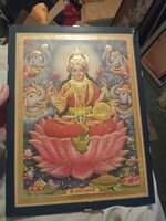 Lakshmi istennő kép(aranyfóliás?)