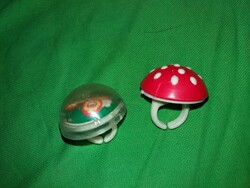 Trafikáru bazáráru magyar plasztik figurális gomba gyűrű+GOLYÓS ÜGYESSÉGI egyben a képek szerint