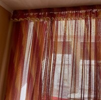 Rácsos anyagú vintage színes kész függöny
