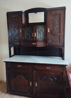 Antik vitrines tálaló szekrény