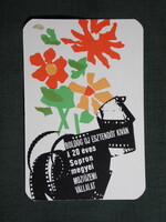 Kártyanaptár,MOKÉP,mozi,20 éves Sopron megyei moziüzemi vállalat,grafikai,1973