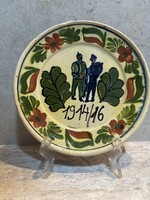 Nagyon ritka I. világháborús emlék cserép tányér – 1914/16