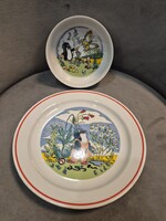 Zsolnay kisvakondos mesefigurás gyerek tányér szett