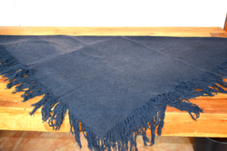 Antik régi népi vastag gyapjú kendő vállkendő BERLINER népviselet viselet szürke 166 + rojt