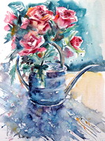 Roses from the garden -  watercolor painting - Rózsák a kertből  - akvarell festmény