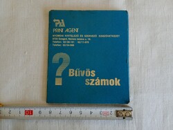 SFX - Naptár 1991 1992 - Print Agent Bűvös számok - bűvész trükk játék is