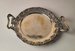 Art Nouveau Argentor double-handled silver-plated copper tray