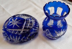 Ólomkristály hamutál és váza készlet