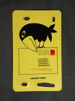 Kártyanaptár,Magyar Posta,grafikai,reklám figura,holló,1973