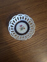 PM (német) porcelán virágmintás gyűrű, ékszertartó. 11,5 cm. Hibátlan. Jelzett