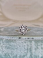 Antik arany margaréta gyűrű brillekkel cca 0.57 ct