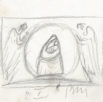 Borsos Miklós - 10 x 10 cm ceruza, papír