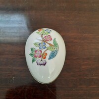 Jubileumi Herendi Viktória mintás porcelán tojás bonbonier