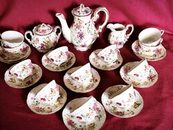 Zsolnay pillangós 12 személyes ÚJ kávéskészlet