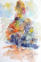Kovács Anna Brigitta: Little autumn - watercolor painting / Kis ősz  - akvarell festmény
