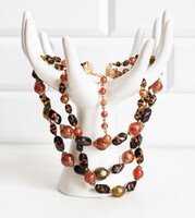 Jelzett vintage Trifari nyakék -  ékszer, háromsoros nyaklánc, gyöngysor